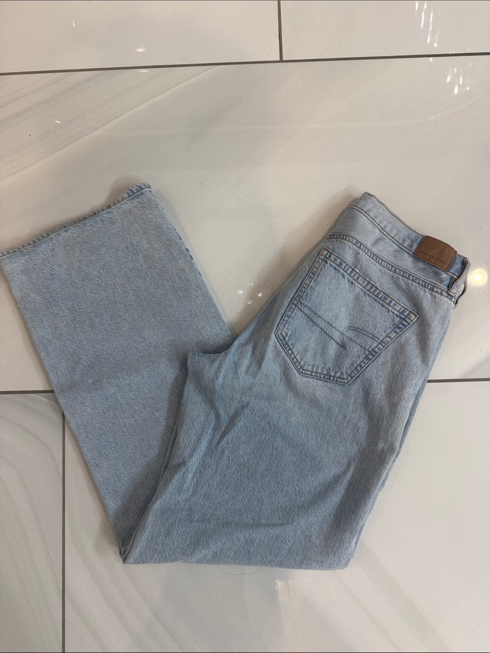 Light Blue AE Wide-Leg Jeans